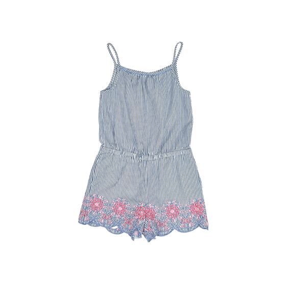 Vineyard Vines Girls Embroidered Seersucker Romper - Picture 1 of 4